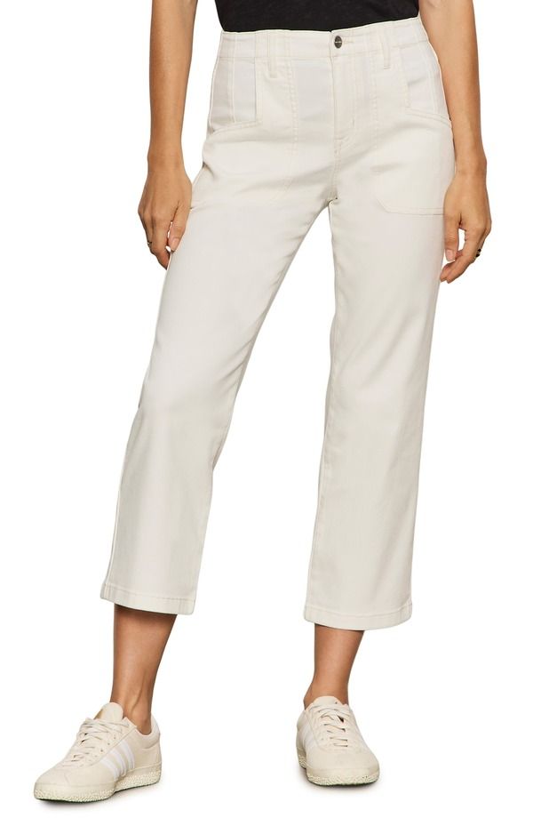 サンクチュアリー レディース ボトムス レギンストレート パンツ Sanctuary Retreat Crop Straight Leg Utility Pants Chalk White ホワイト