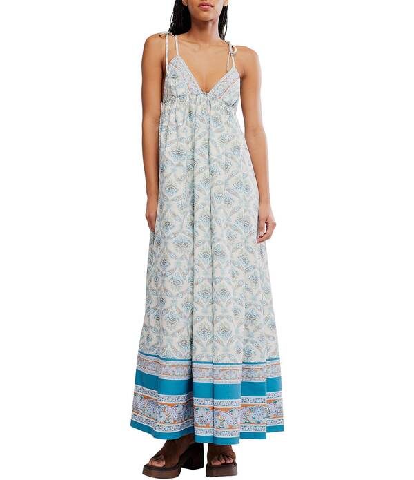 フリーピープル レディース トップス ワンピース Vネック プリント ノースリーブ エンパイア マキシ Free People Sorrento Stroll Printed VNeck Sleeveless Empire Waist Maxi Dress I