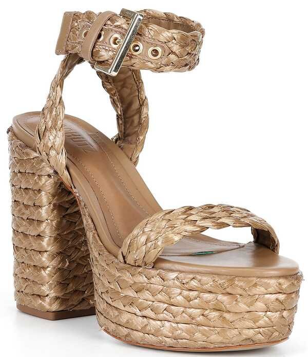 シュッツ レディース シューズ サンダル プラットフォーム ヒール Schutz Ayana Braided Raffia Platform Block Heel Sandals BronzeSonora