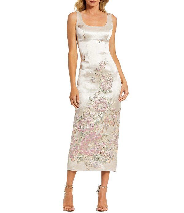 マックダガル レディース トップス ワンピース プチ ミディ サテン ノースリーブ Mac Duggal Petite Sleevelesscoop Neck Satin Midi Dress Champagne Multi シャンパン