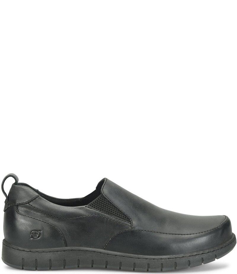 ボーン メンズ シューズ スリッポン・ローファー スニーカー レザー Born Mens Leeds Leather Slip On Sneakers Black ブラック