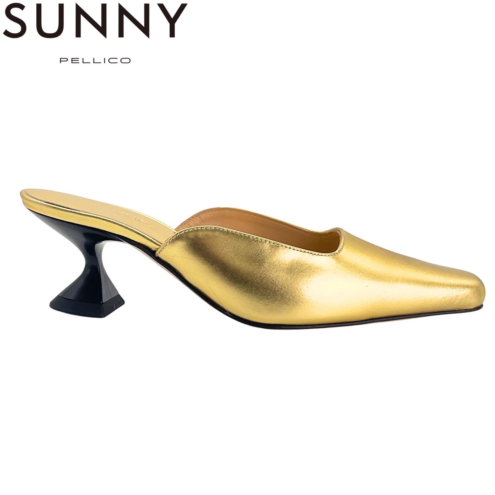未使用 PELLICO SUNNY フレアヒールミュール サンダル 36 ゴールド 【値下げ交渉歓迎】