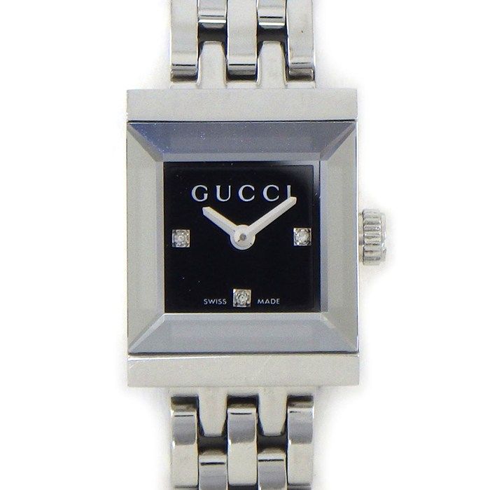 グッチ GUCCI 腕時計 Gフレーム 128.5 3ポイント ダイヤインデックス
