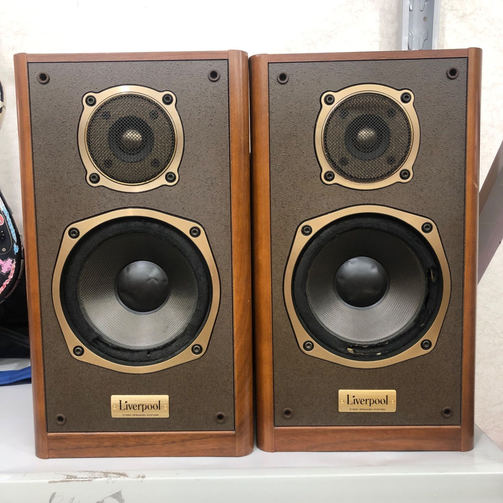 【ジャンク】ONKYO オンキョー 2wayスピーカー D-500II Liverpoo リバプール　木製　ペア　ヴィンテージ