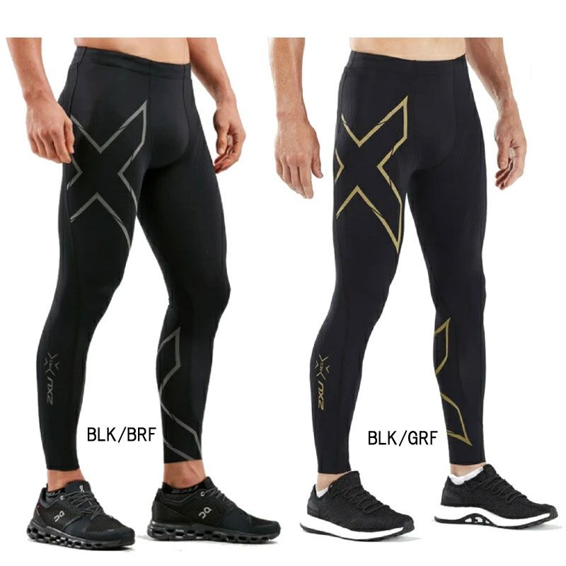 ツータイムズユー 2XU MCSランコンプレッションタイツ インナー ランニング リカバリー (MA5305B BLK/BRF BLK/GRF)、BLK/GRF