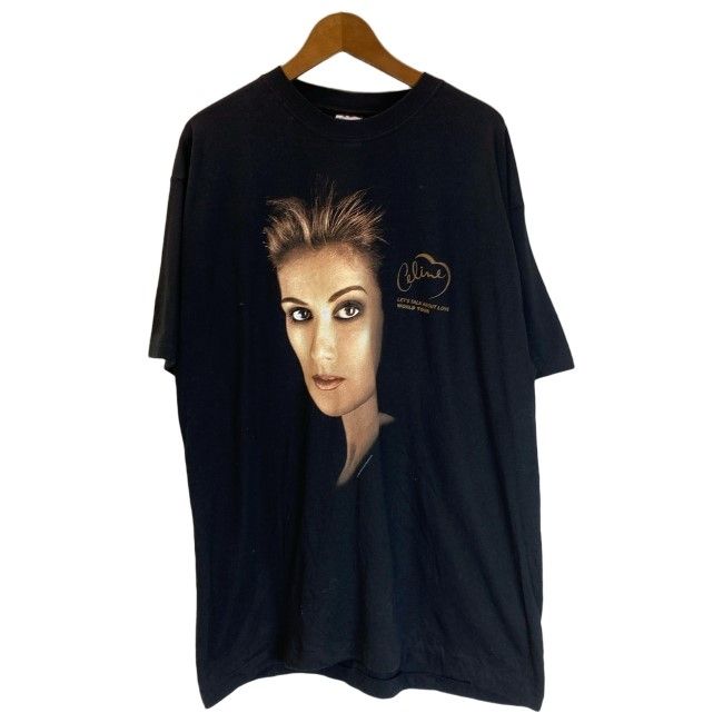 【中古】　T-AMERICA　セリーヌ　アーティストT　90s vintage　90年代　Tシャツ　半袖　カットソー　トップス　クルーネック　プリント　WORLD TOUR　オーバーサイズ　USA製　古着　/7309
