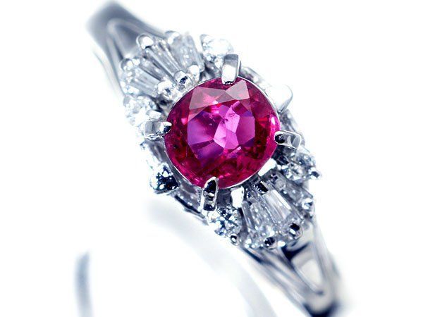 【ジュエリー極】綺麗なピンキッシュレッド！良質天然ルビー0.51ct＆良質天然ダイヤモンド0.15ct 高級Pt900リング a3288mk【送料無料】
