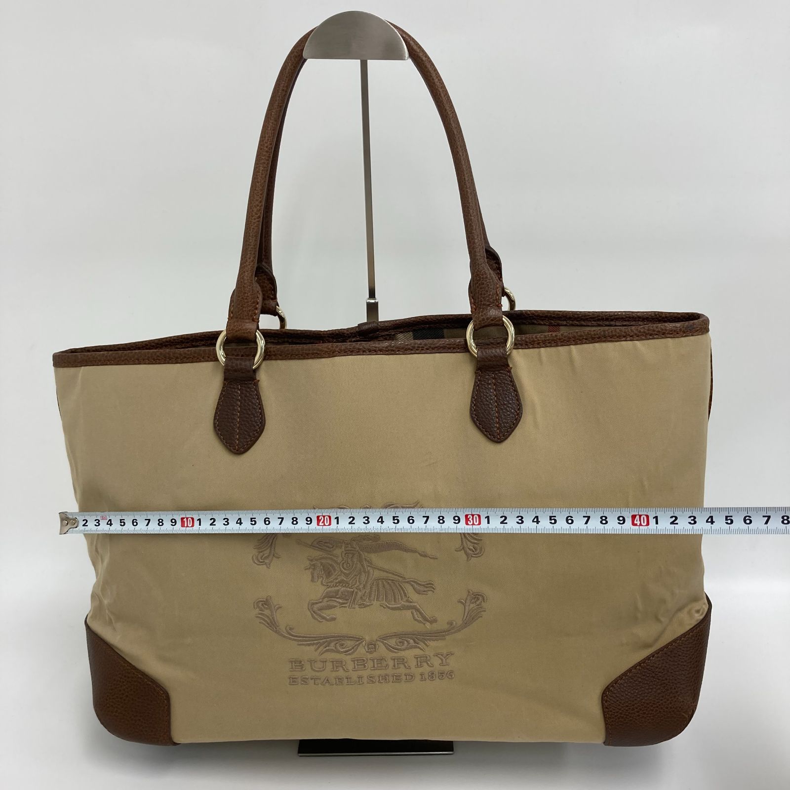 大容量】Burberry バーバリー トートバッグ ハンドバッグ ホースロゴ 