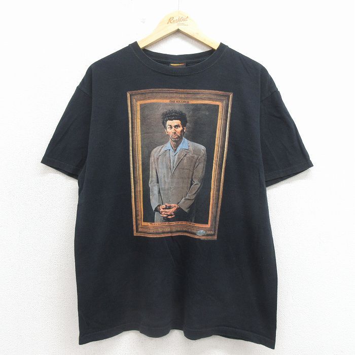 XL/古着 リップルジャンクション 半袖 Tシャツ メンズ ドラマ となりのサインフェルド コットン クルーネック 黒【spe】 26may01