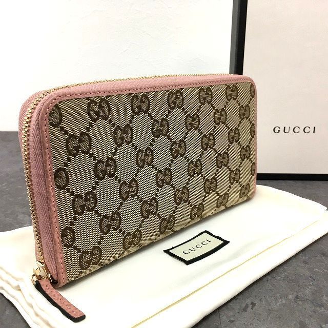 極美品 GUCCI GGキャンバス 長財布 363423 ピンク 22 - メルカリ