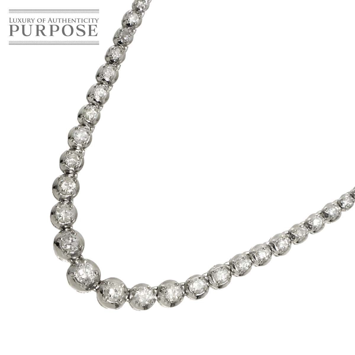 ダイヤ 3.00ct ネックレス 42cm Pt プラチナ Diamond Necklace 90325068
