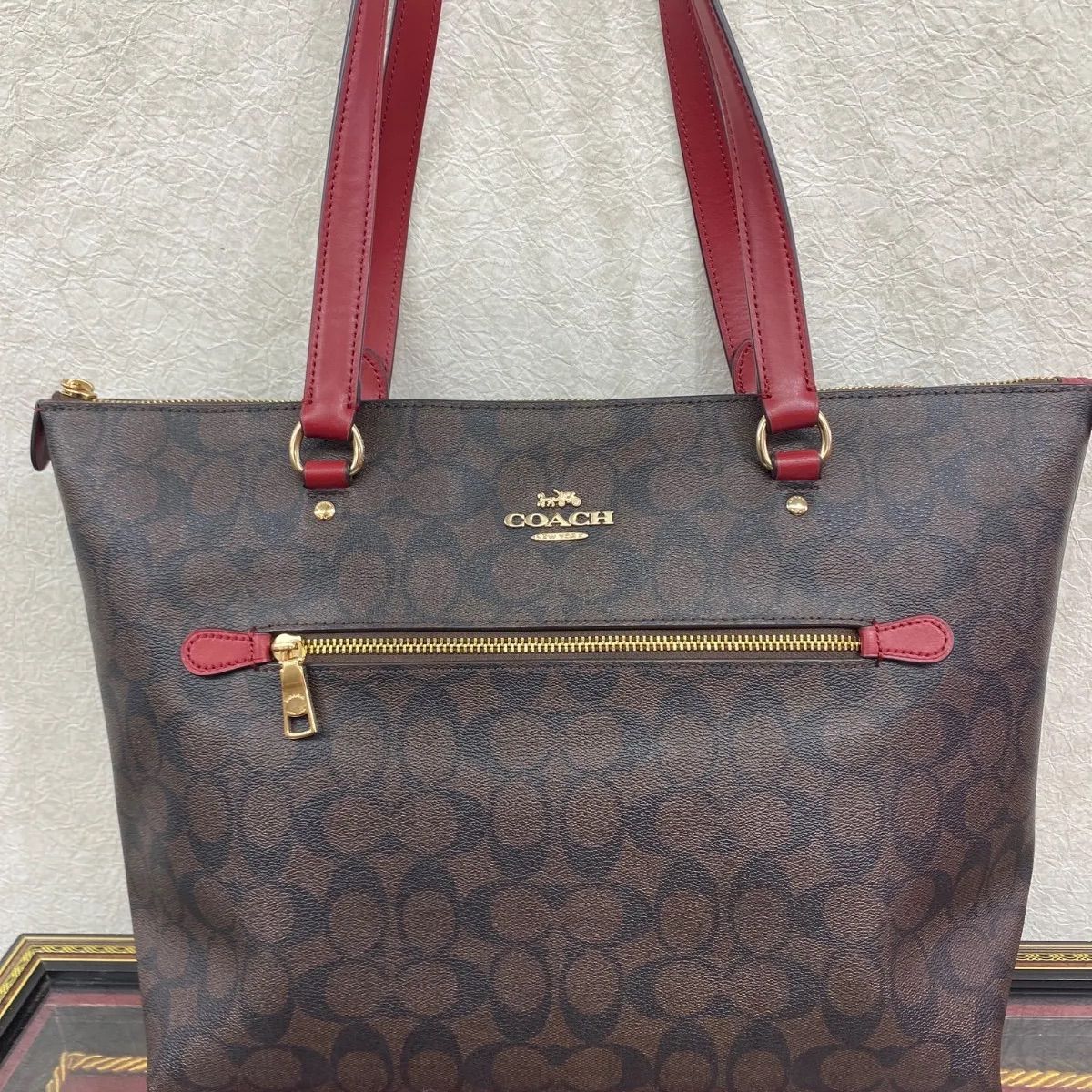 美品 コーチ COACH トートバッグ ショルダーバッグ シグネチャー A4 