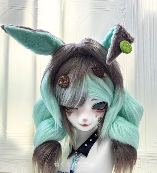 犬　猫　着ぐるみ ヘッド全頭　ヘッド ケモノ ファースーツ ぬいぐるみ コスプレ コスチューム Kurumi 一点物 C214