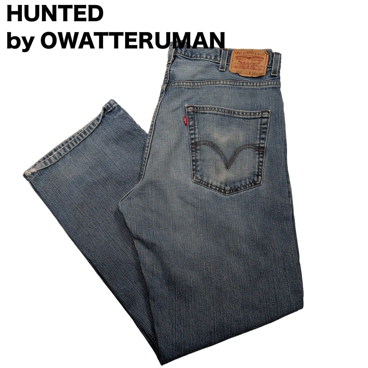 RUSTLER】ラスラー 濃紺 インディゴ デニム W32×L30 ワイドストレート 