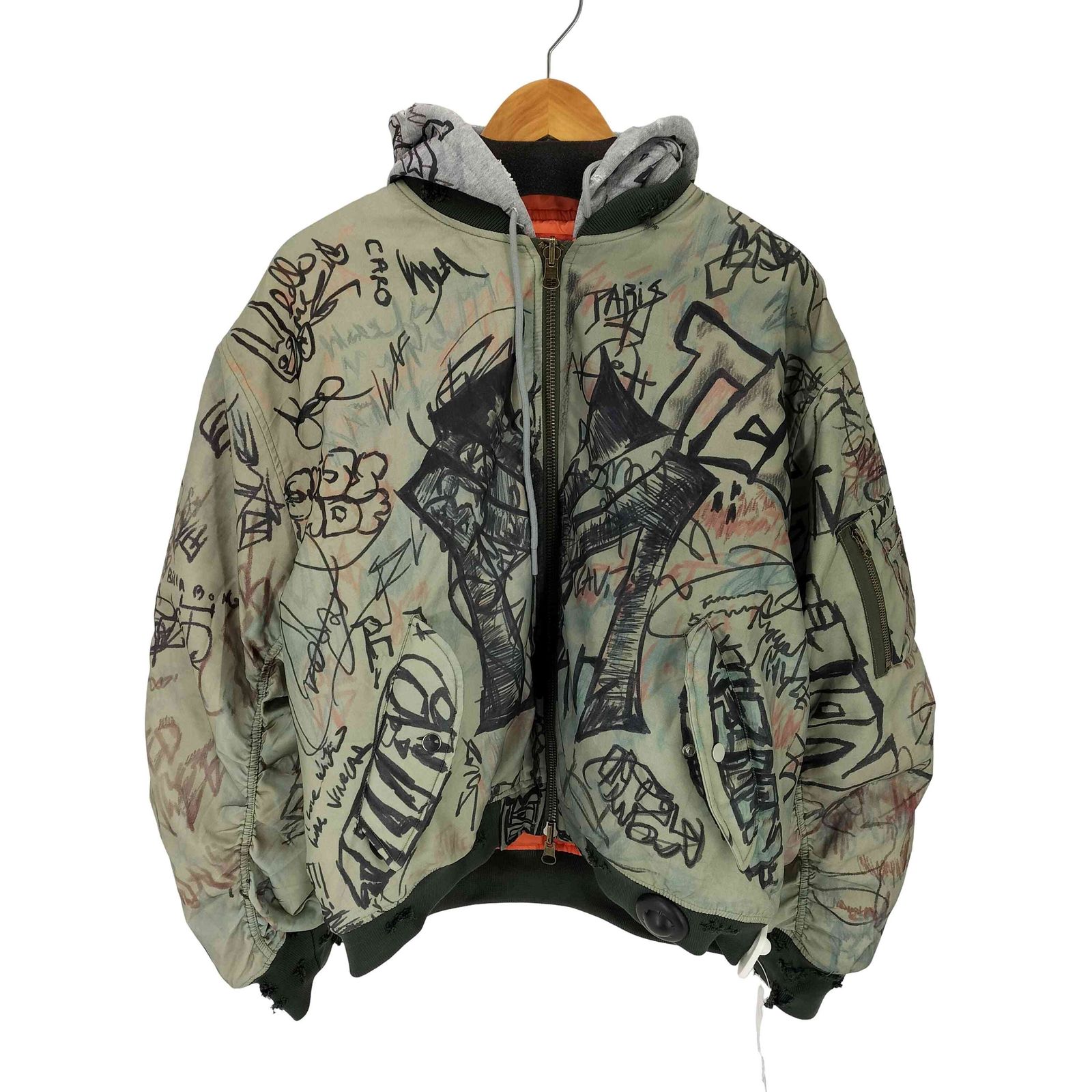 ユーズドフルギ USED古着 {{MOWALOLA}} Graffiti Bomber メンズ import:L