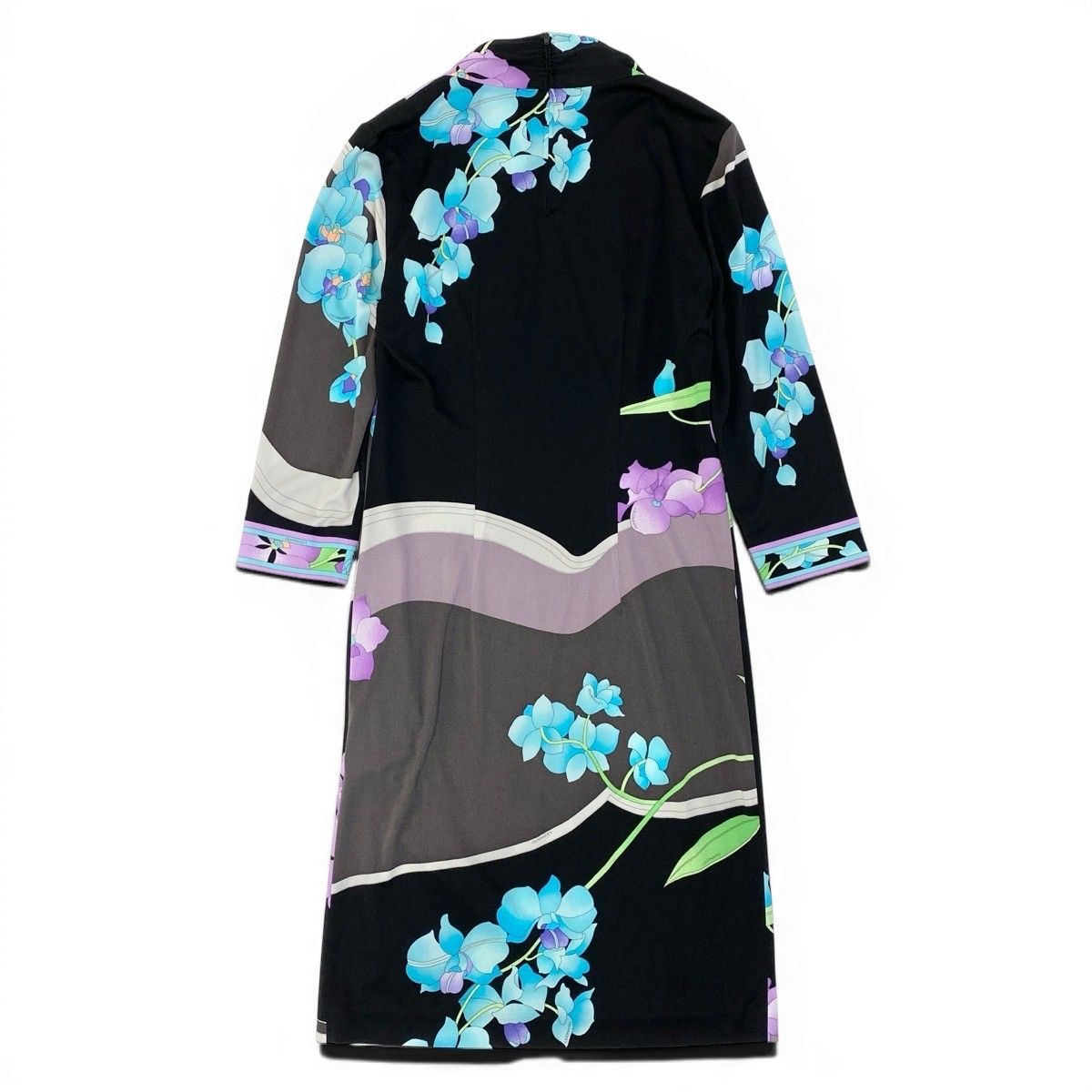 11e27【美品】 LEONARD FASHION レオナール ロングワンピース 美しい花