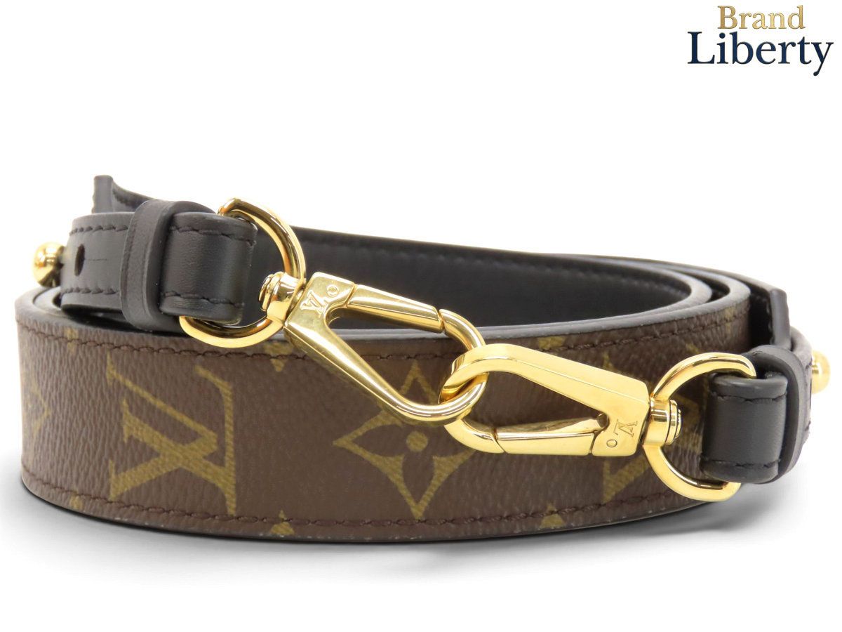 【新品同様】ルイヴィトン LOUIS VUITTON モノグラム ショルダーストラップXL 調整可能 ダークブラウン ブラック PVC レザー J02331 43,550円