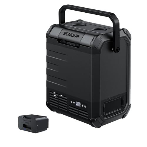 【新品】EENOUR 車載冷蔵庫 D10 10L -20℃?10℃ バッテリー1個付き 小型 両開きフタ コンプレッサー式 4WAY電源対応 AC100V DC12V/24V 電池 ポータブル冷蔵庫 コードレス式 急速冷凍 省エネ 静音 軽量 5f15f0cb