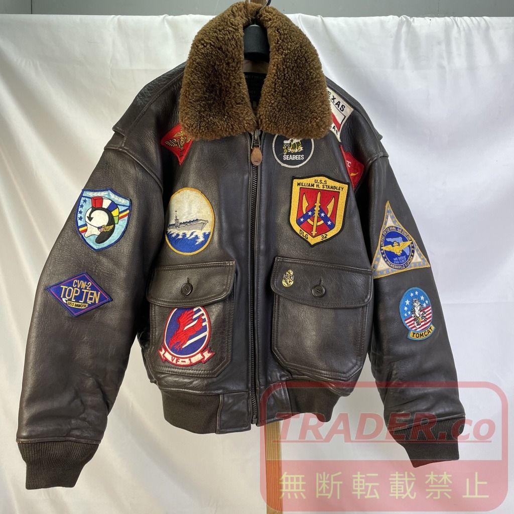 01w-6731 アヴィレックス AVIREX G-1 レザージャケット TOP GUN トップガン フライトジャケット アウター 羊革 ブラウン サイズXS 中国製 メンズ 201035 【中古品】 28,327円
