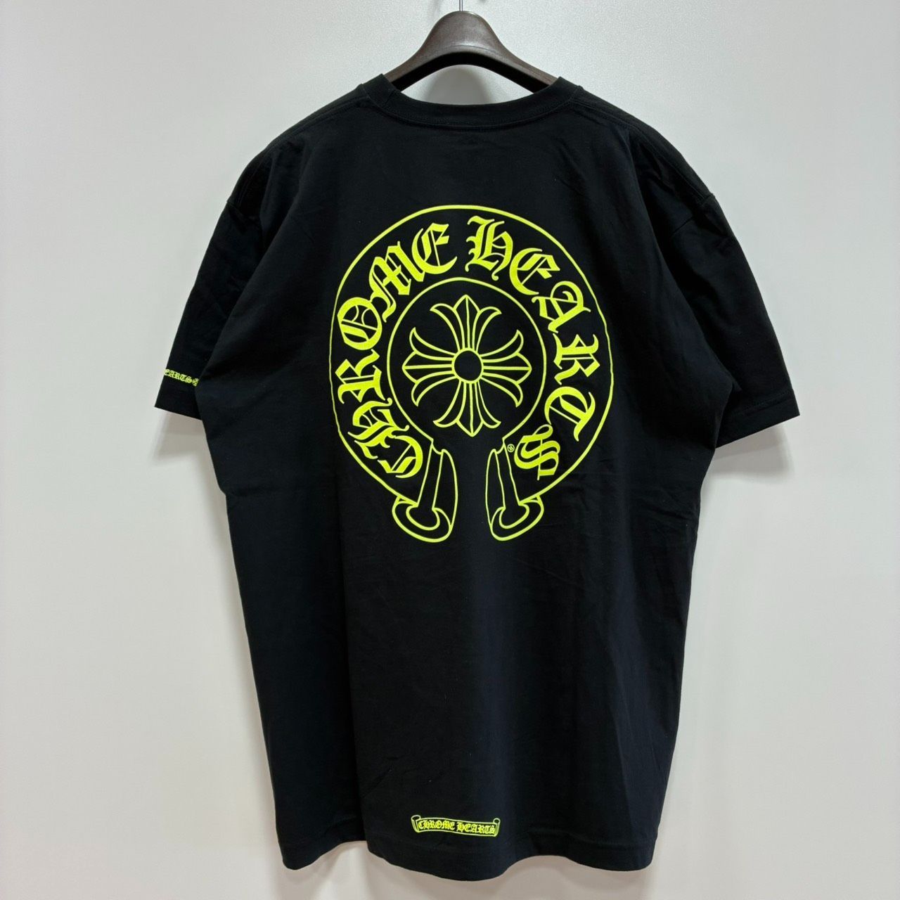 クロムハーツ ホースシュー 黒 ブラック 黄色 イエロー 半袖Tシャツ 