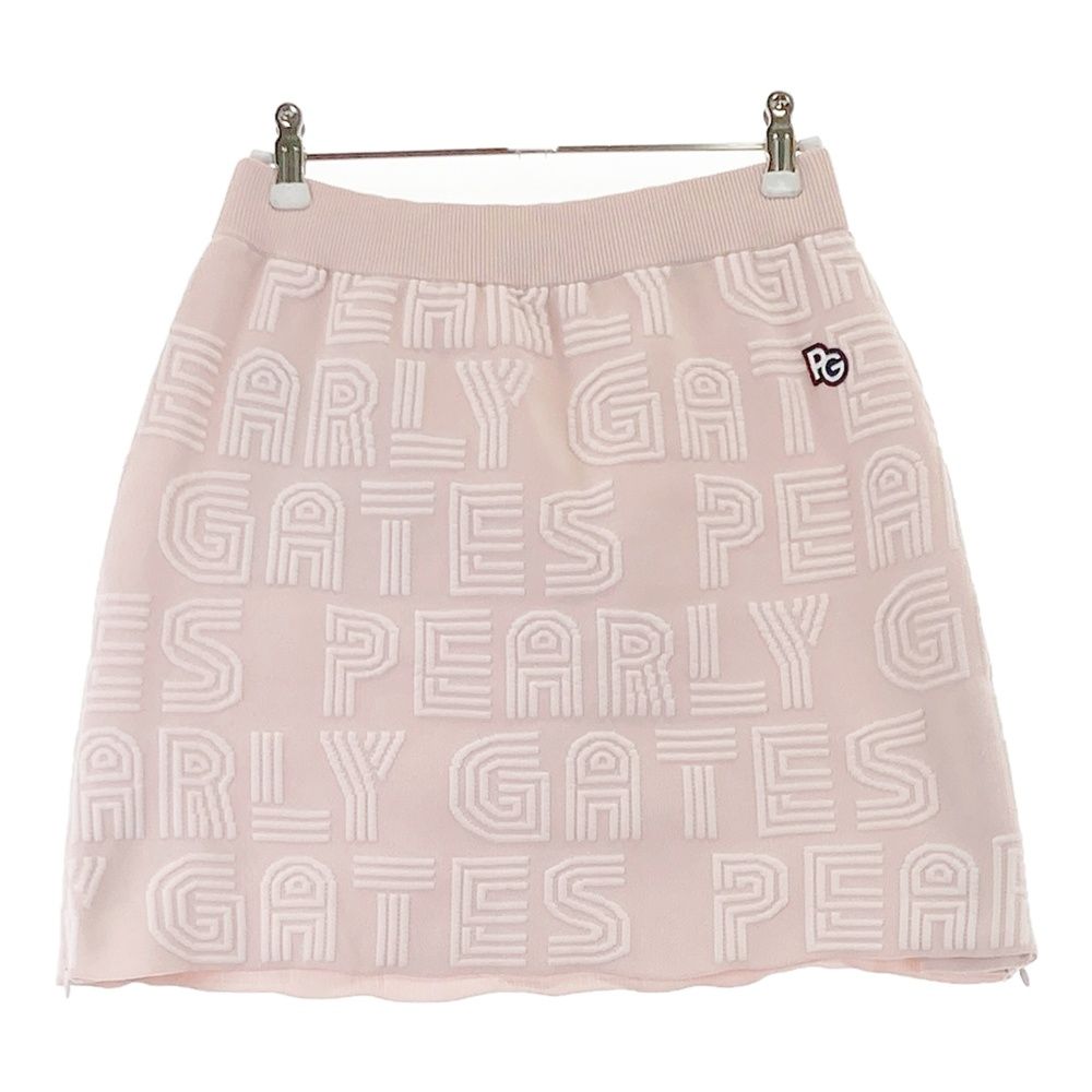 サイズ：1 PEARLY GATES パーリーゲイツ ニットスカート ロゴ 総柄 