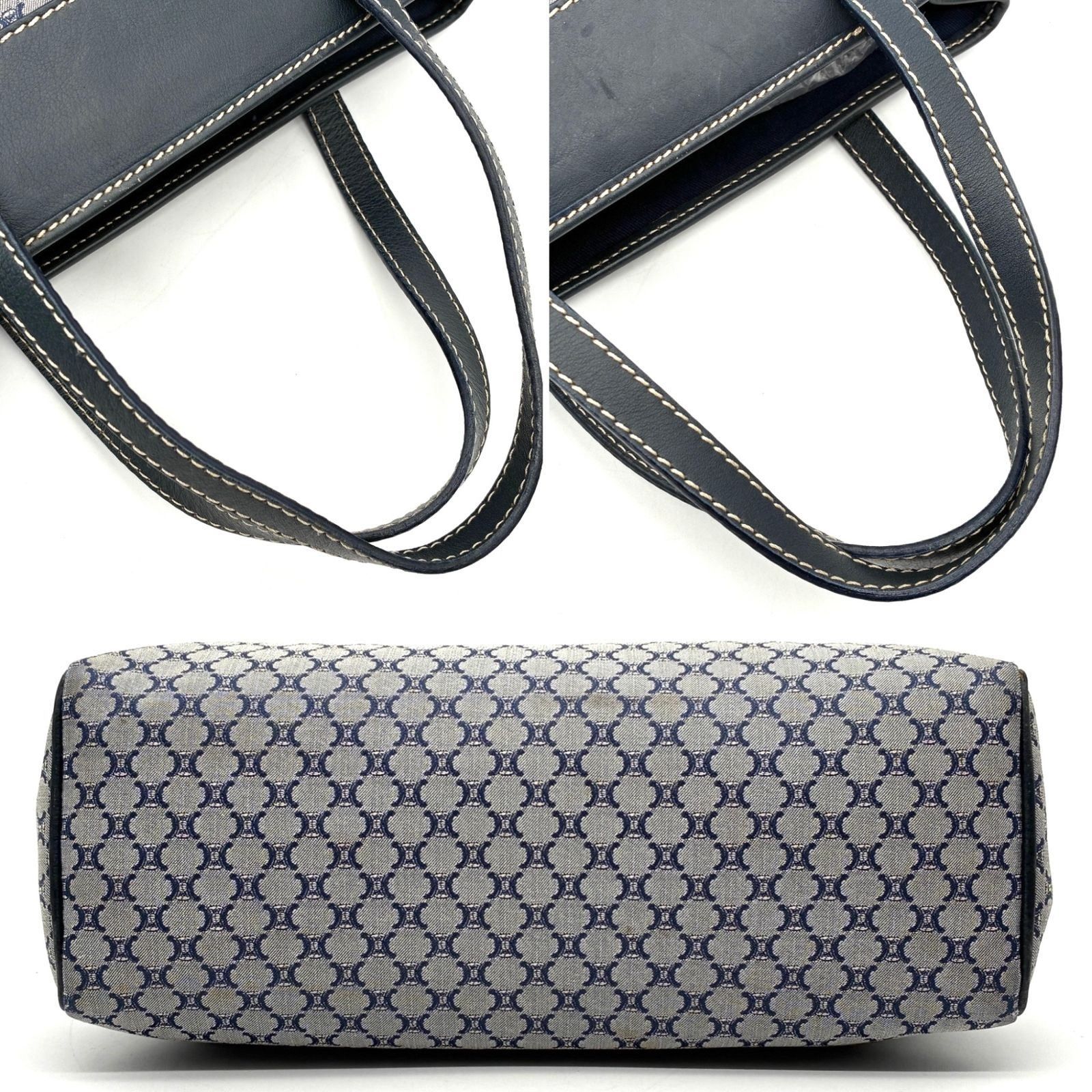 極美品 CELINE セリーヌ マカダム トリオンフ ハンドバッグ トート 