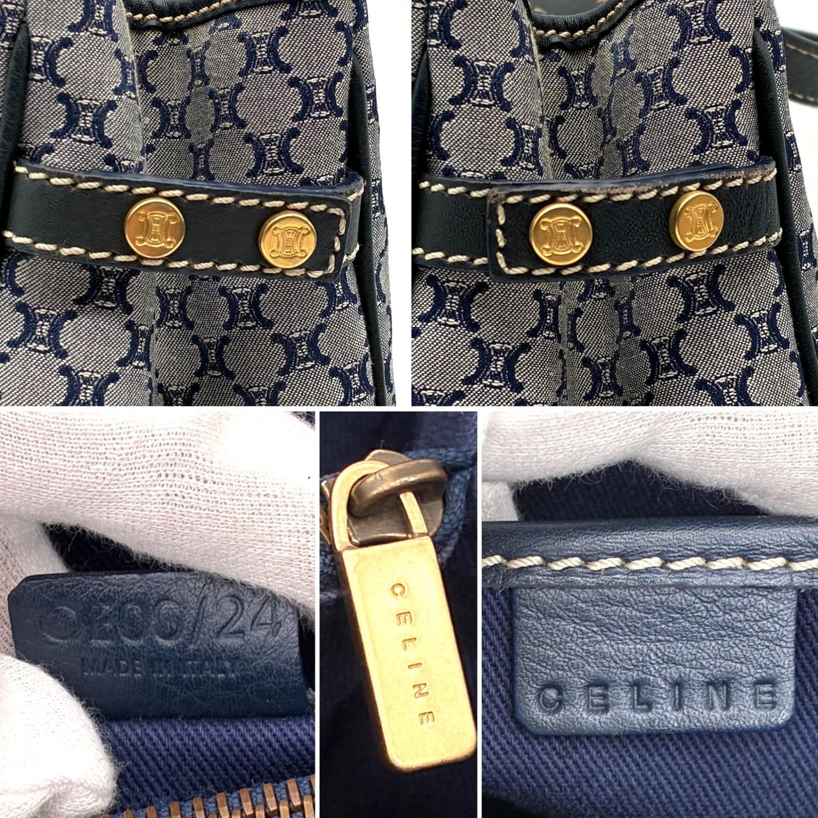 極美品 CELINE セリーヌ マカダム トリオンフ ハンドバッグ トート 