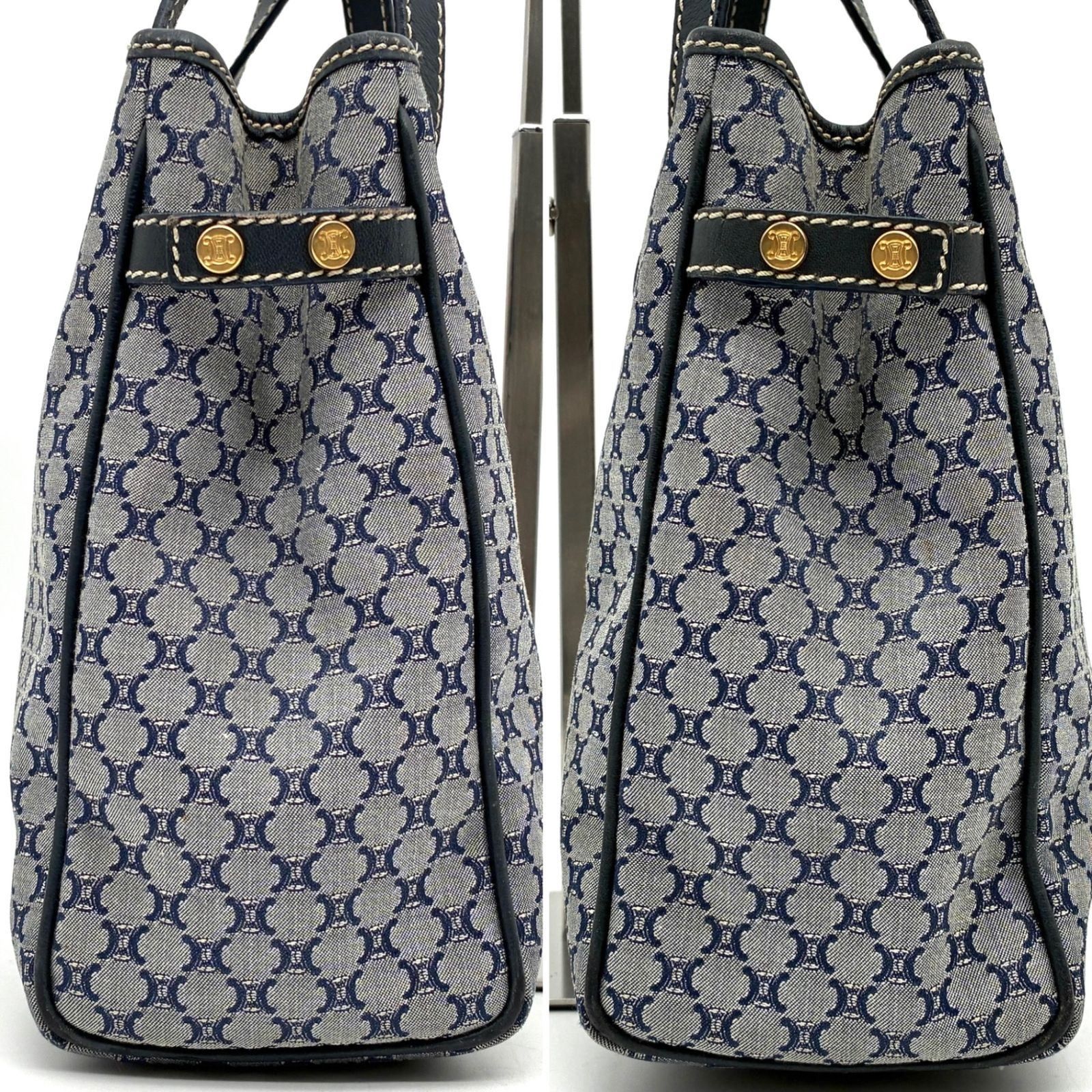 極美品 CELINE セリーヌ マカダム トリオンフ ハンドバッグ トート 