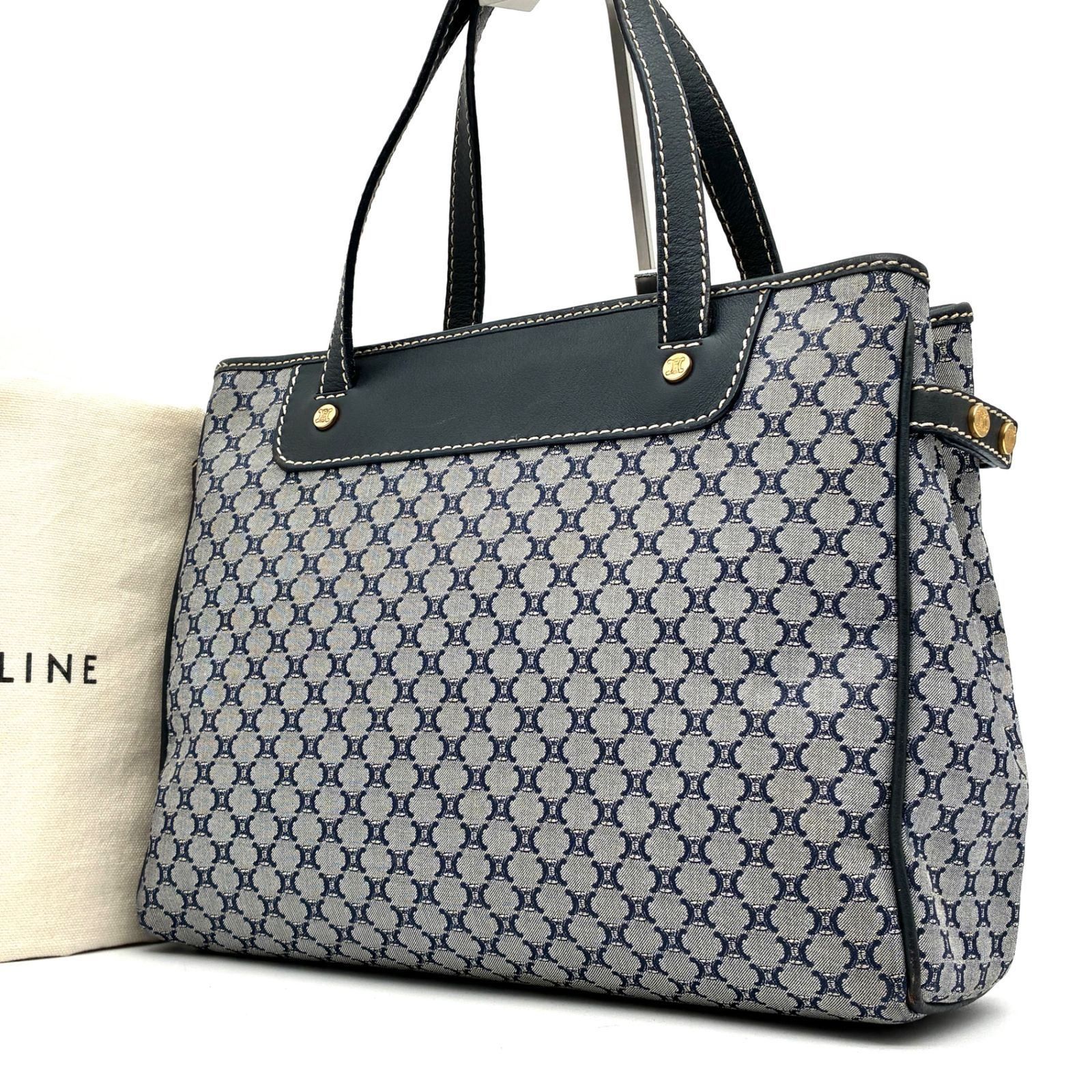 極美品 CELINE セリーヌ マカダム トリオンフ ハンドバッグ トート 