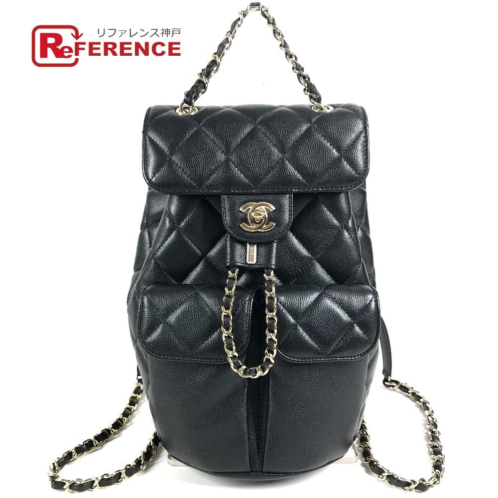 CHANEL シャネル リュックサック マトラッセ キルティング チェーンリュック AS3290 キャビアスキン ブラック