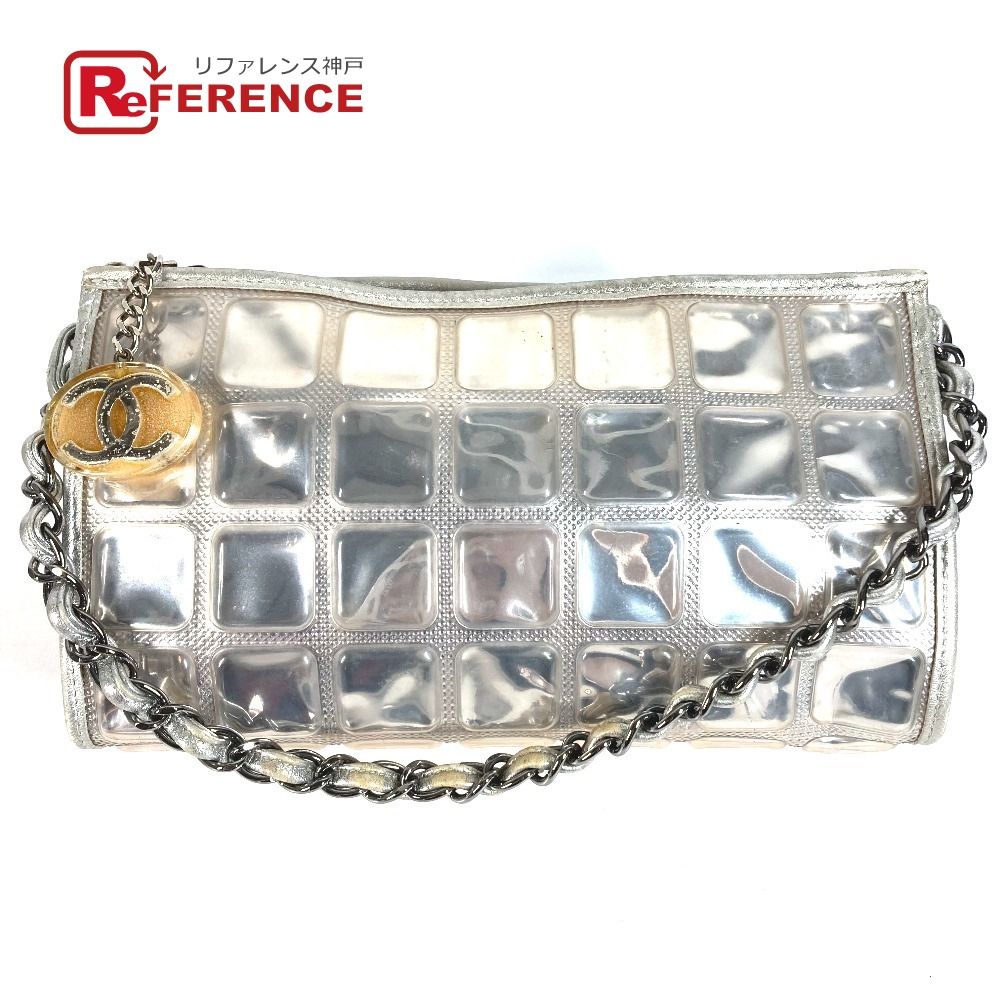 CHANEL シャネル ショルダーバッグ CC ココマーク ロゴ レザー シルバー 53,280円