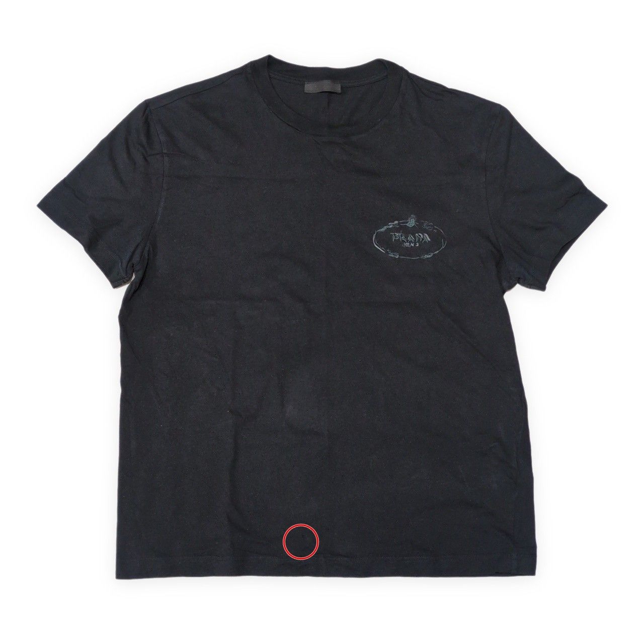 PRADA プラダ 21SS ロゴ刺繍 S/S Tee 半袖 Tシャツ カットソー 黒 
