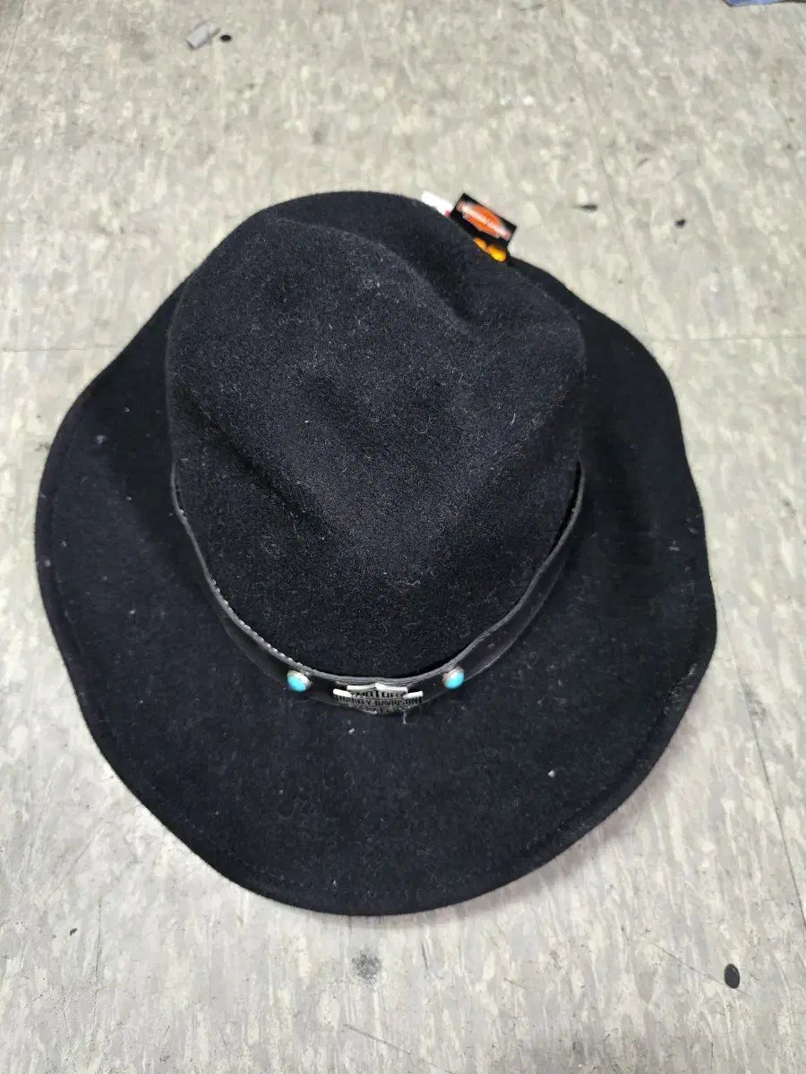 ハーレーダビッドソン ブラック 中折れ帽子 FEDORA(フェドラ) 帽子 新品 L