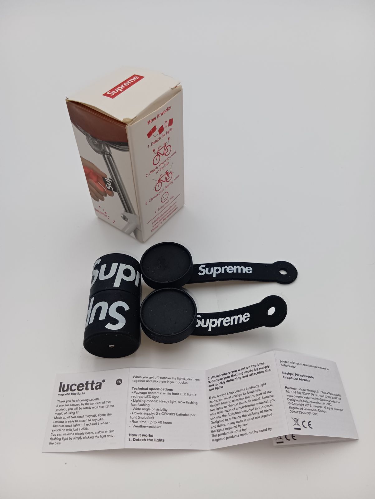 激レア】【新品】Supreme Lucetta Magnetic Bike Lights 自転車ライト 