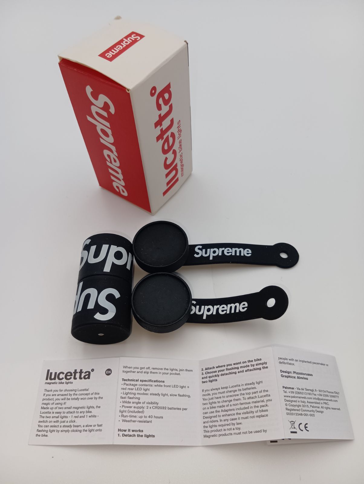 激レア】【新品】Supreme Lucetta Magnetic Bike Lights 自転車ライト