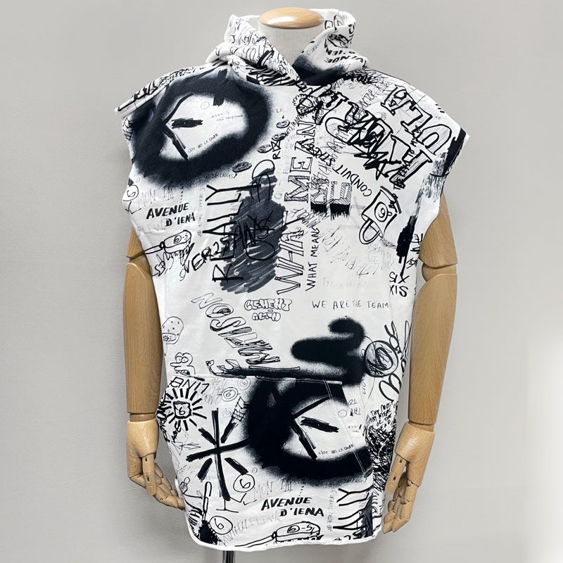 【中古】国内正規 MM6 Maison Margiela/エムエムシックス メゾンマルジェラ スプレー プリント スウェット 落書きパーカー S32CT0985 S25382 メンズ レディース ユニセックス XS イタリア製