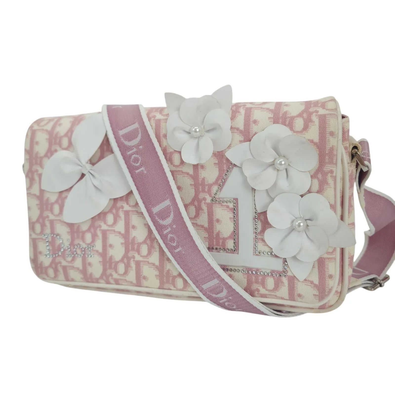 Christian Dior ディオール トロッター フラワー ショルダーバッグ