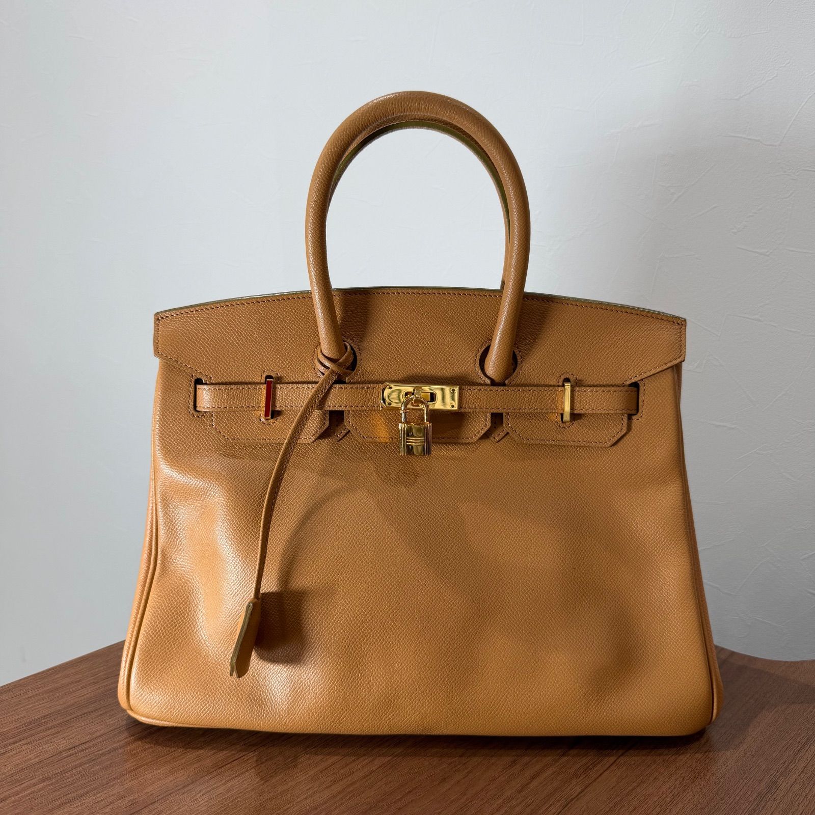 ROYAL GRACE ハンドバッグ キャメル ゴールド金具 カデナ付 鍵　エルメス風