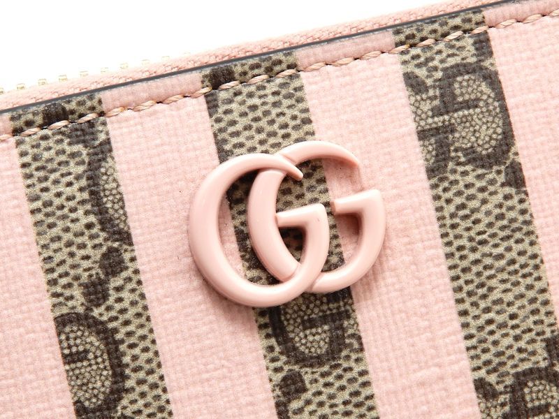 GUCCI グッチ ダブルG ストライプ ジップアラウンドウォレット PVC