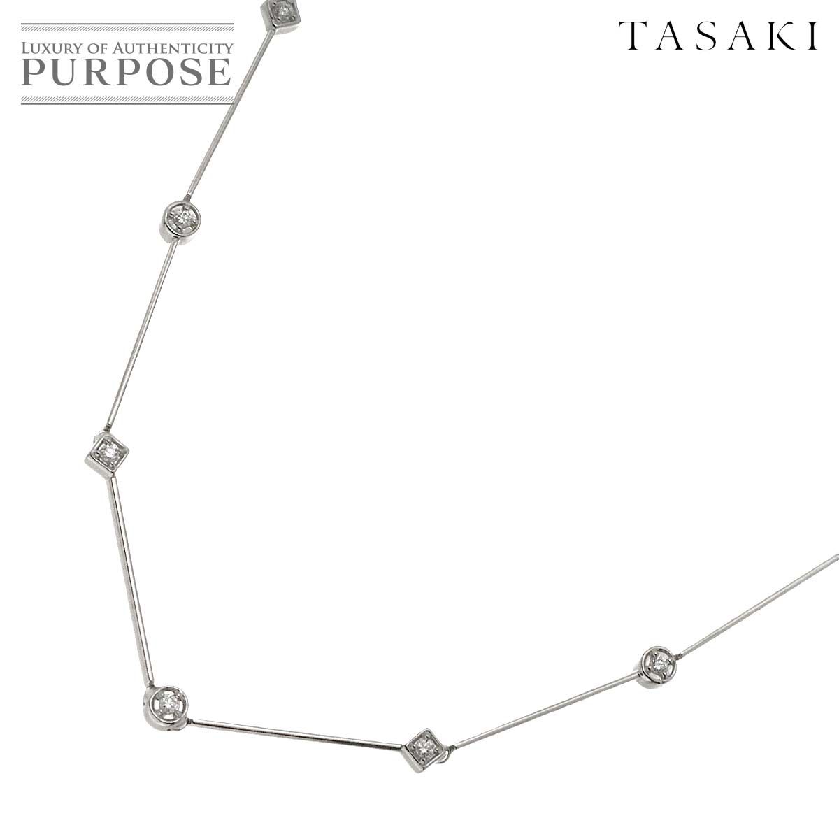 タサキ TASAKI ダイヤ 0.29ct ネックレス 42cm K18 WG ホワイトゴールド 750 田崎真珠 Necklace 90319232