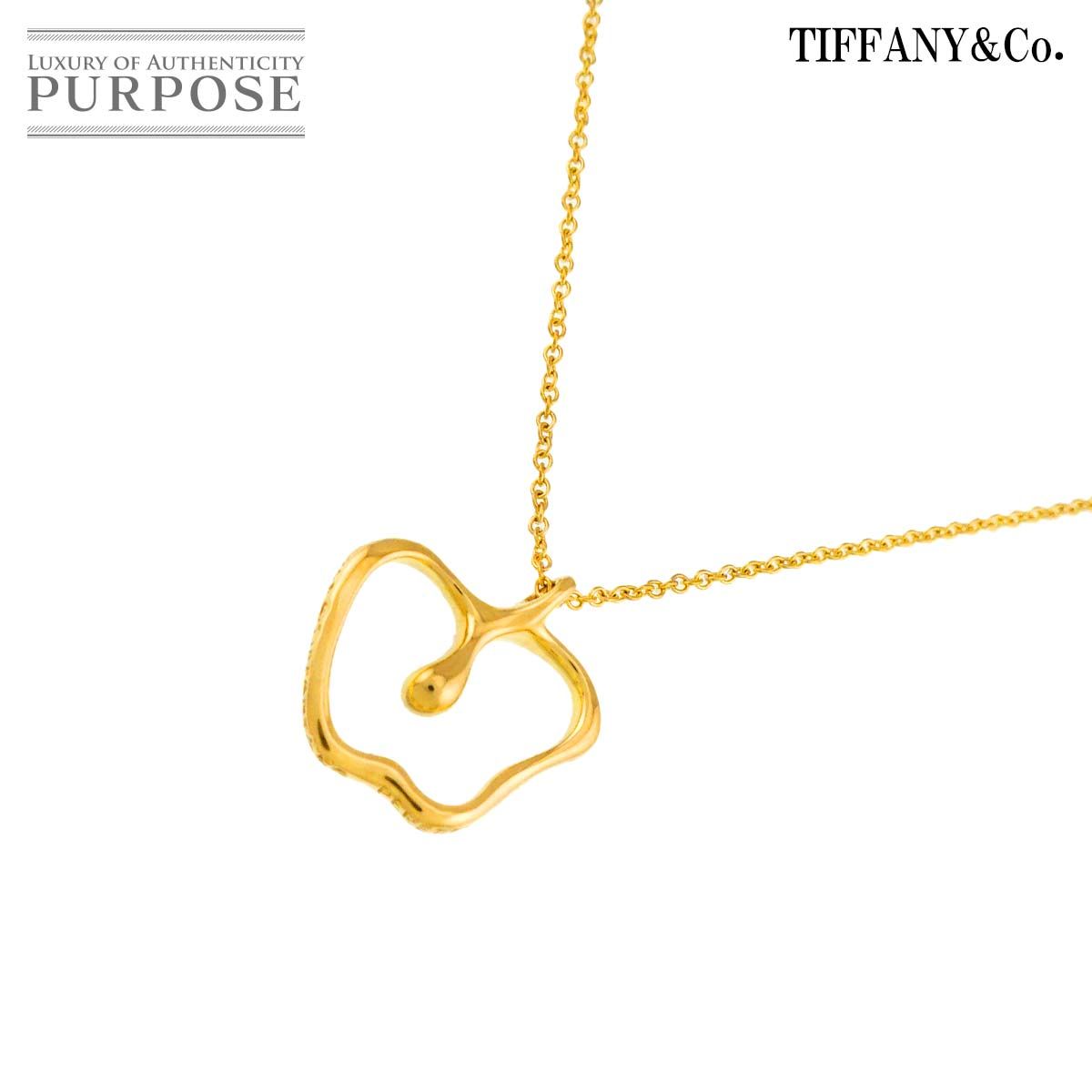 ティファニー TIFFANY&Co. アップル ネックレス 40cm K18 YG イエローゴールド 750 リンゴ Apple motif Necklace 90320607