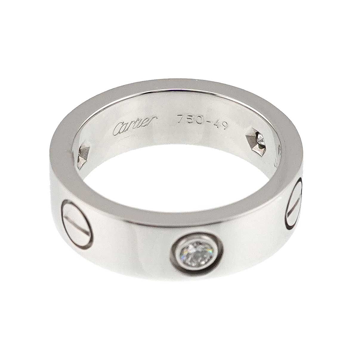 カルティエ Cartier ラブ クラシック #49 リング ハーフ ダイヤ 3P K18