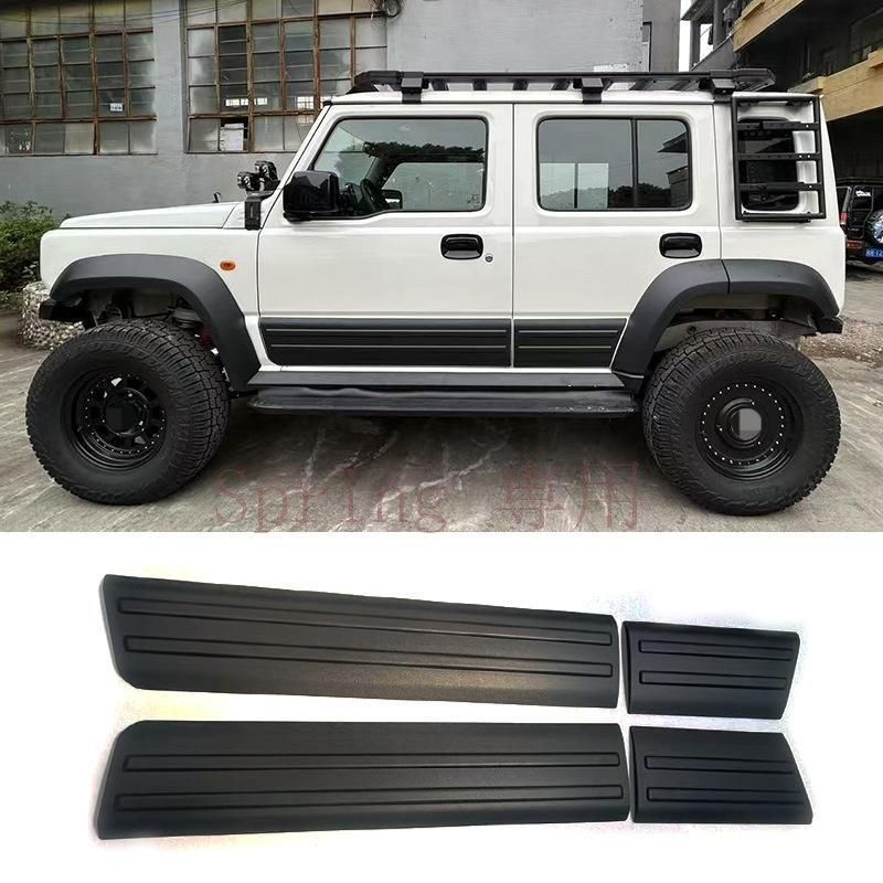 23～24年式スズキ ジムニー5ドア専用 ドアガーニッシュ 防擦りプロテクターセット ABS製マットブラック仕上げ 外装保護4点セット F