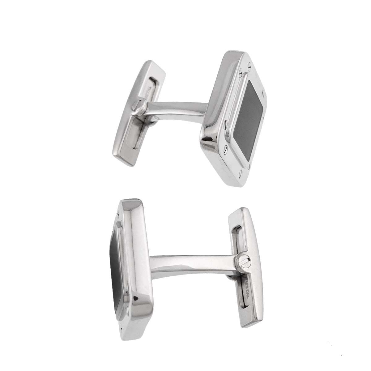 カルティエ Cartier サントス オニキス カフス SV シルバー Cufflinks