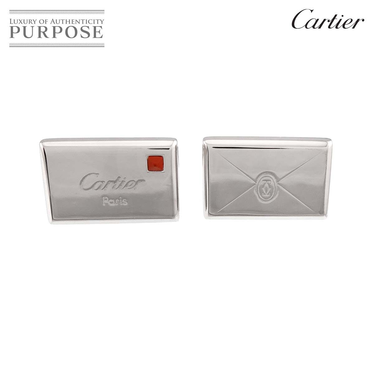 カルティエ Cartier 色石 カフス SV シルバー メタル レター