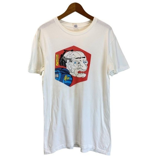 【中古】　Levi's　Tシャツ　半袖　トップス　クルーネック　浮世絵　和柄　プリント　日本製　アメカジ　古着　/1103
