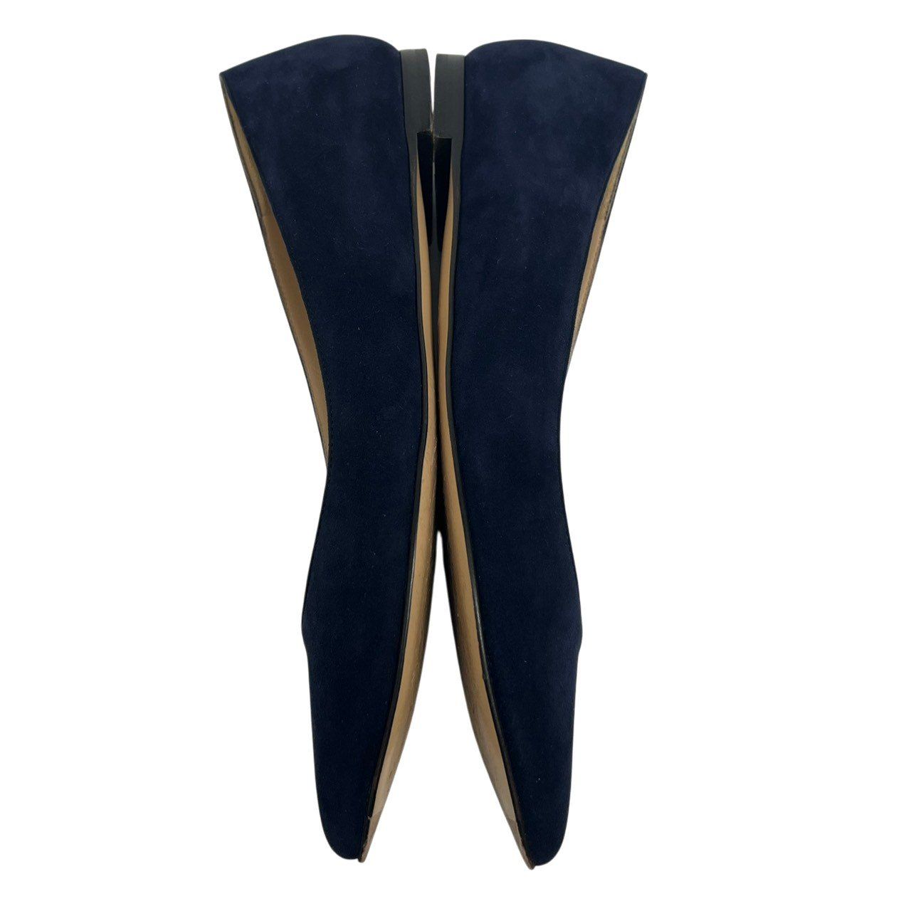 美品/Gianvito Rossi/ジャンヴィトロッシ/20879/GIANVITO FLAT/バレエシューズ/スエード/ネイビー/37/RS1439