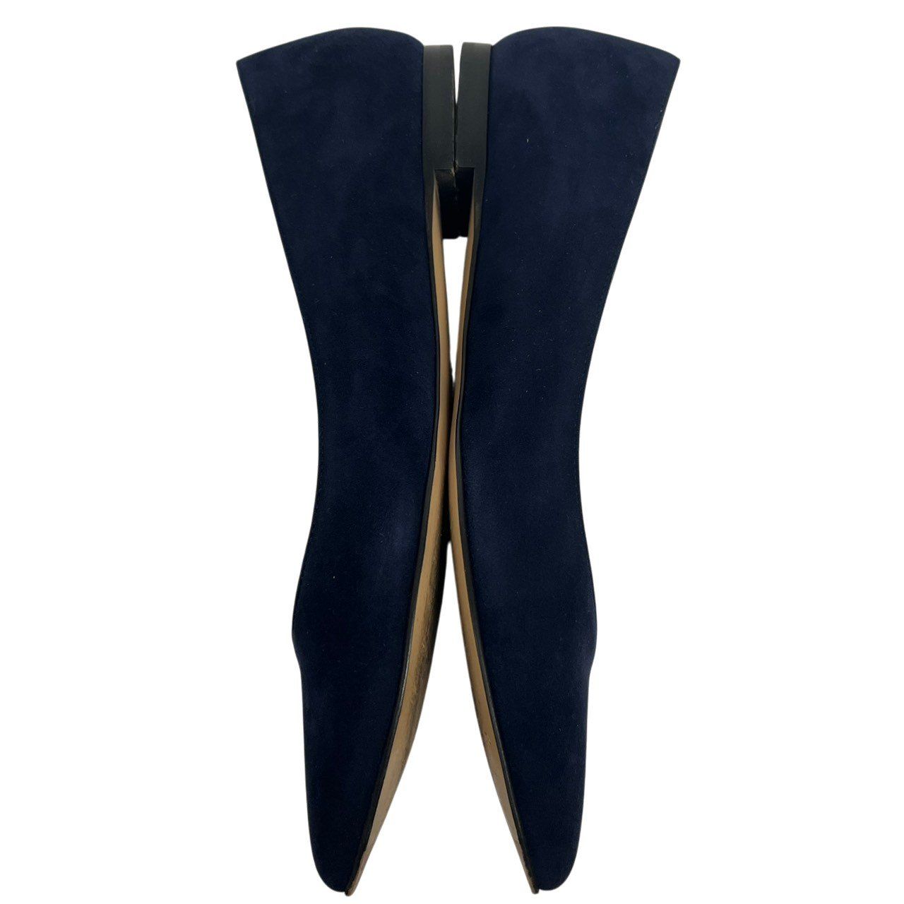 美品/Gianvito Rossi/ジャンヴィトロッシ/20879/GIANVITO FLAT/バレエシューズ/スエード/ネイビー/37/RS1439