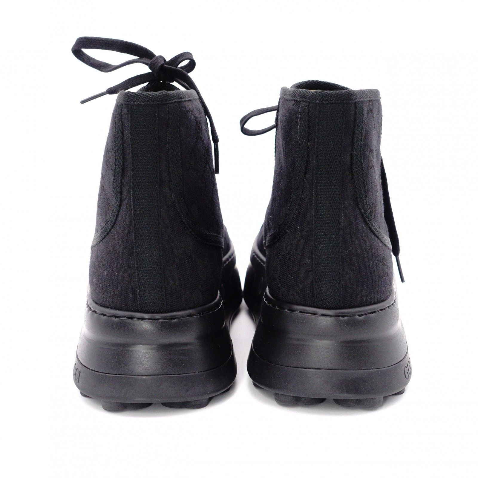 未使用 GUCCI グッチ スニーカー キャンバス ブラック メンズ US11.5 約29cm～29.5cm 黒 GGロゴ