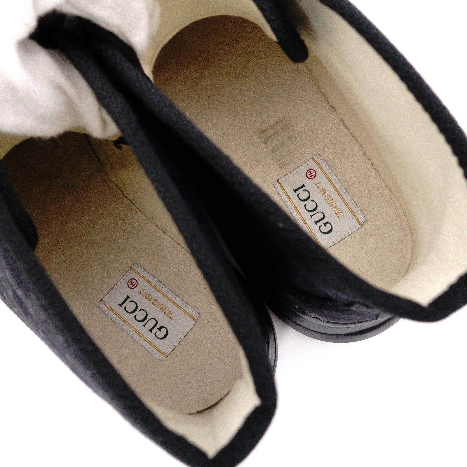 未使用 GUCCI グッチ スニーカー キャンバス ブラック メンズ US11.5 約29cm～29.5cm 黒 GGロゴ